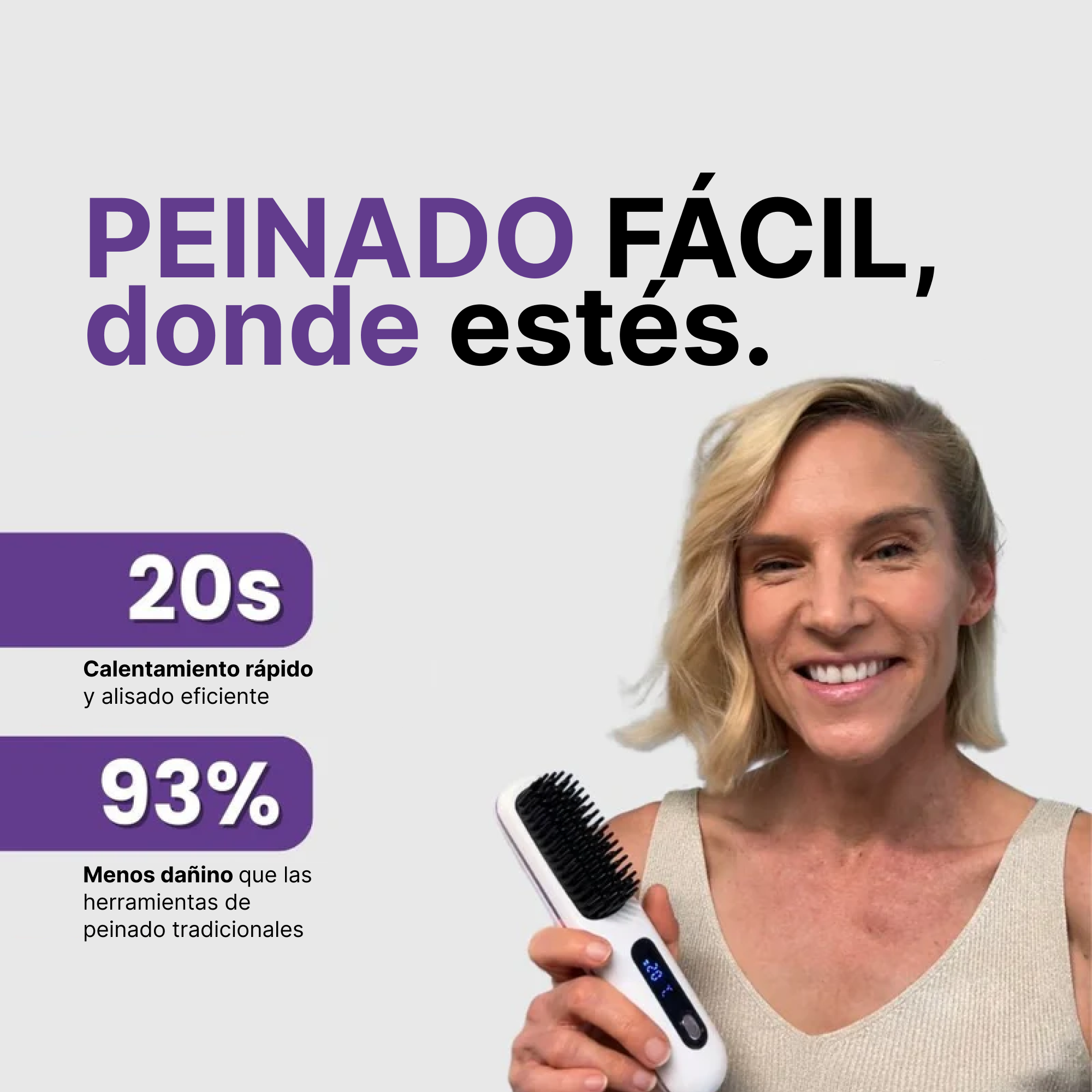 Suave Cepillo Alisador Portátil – GoBrush PRO